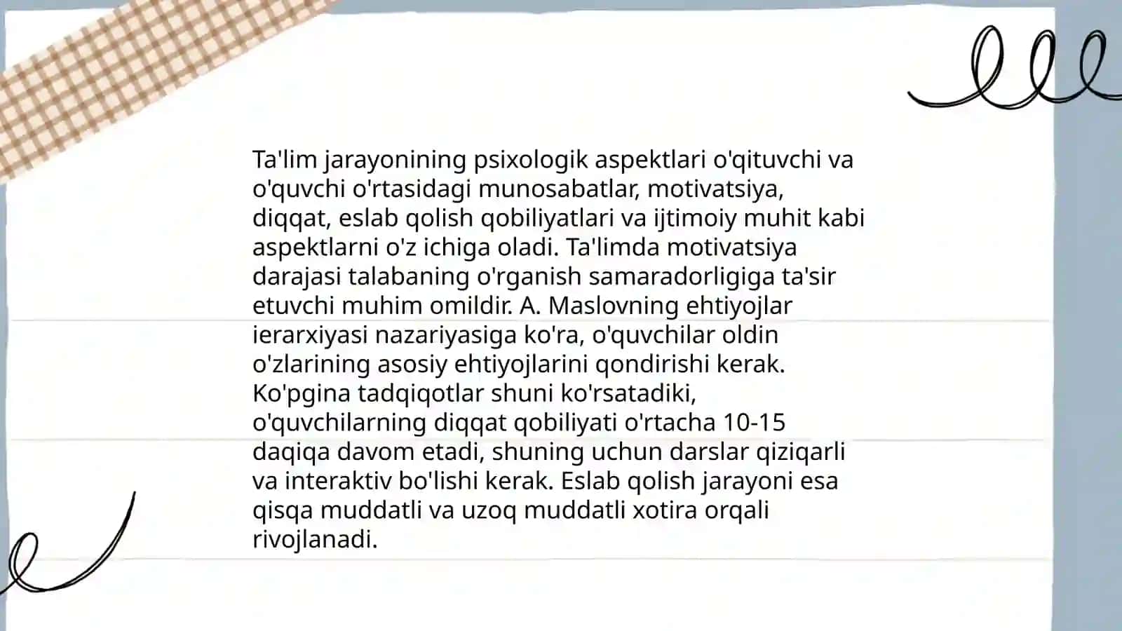 Ta'lim jarayonining psixologik mohiyati 4