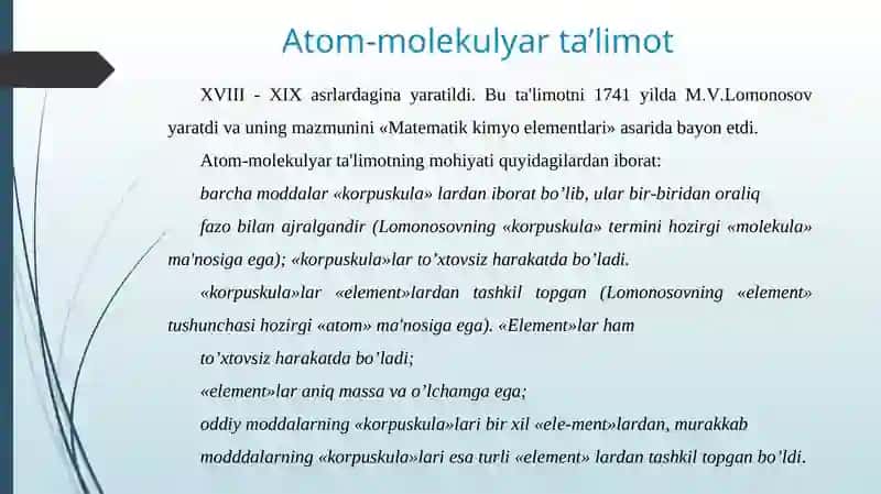 Kimyo fanining asosiy tushunchalari va qonunlari 4