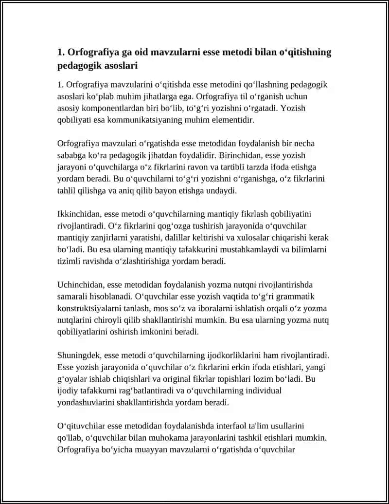 ORFOGRAFIYA, ESSE METODI 4