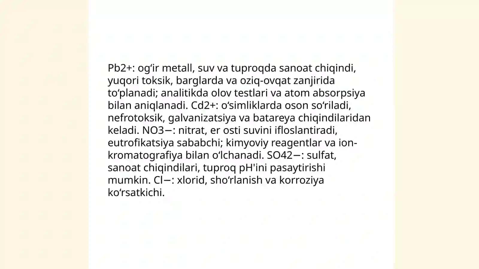 8-sinf - Suv va tuproq ifloslanishida ion bog'lanishi 4