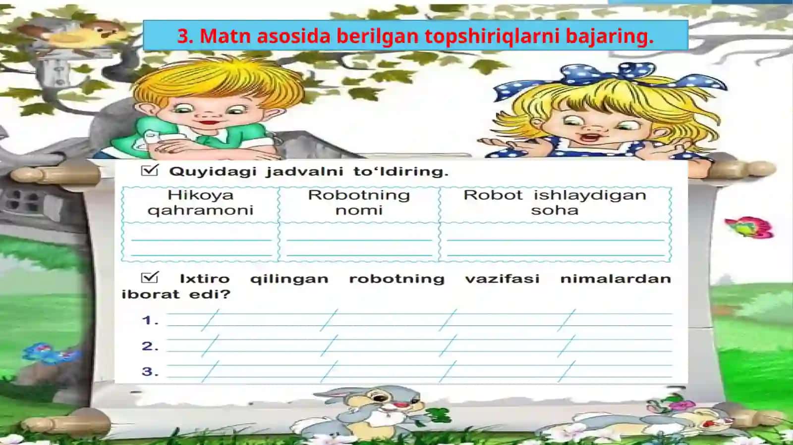 Matn asosida berilgan topshiriqlarni bajaring 4