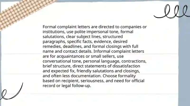 Letter of complaint 4