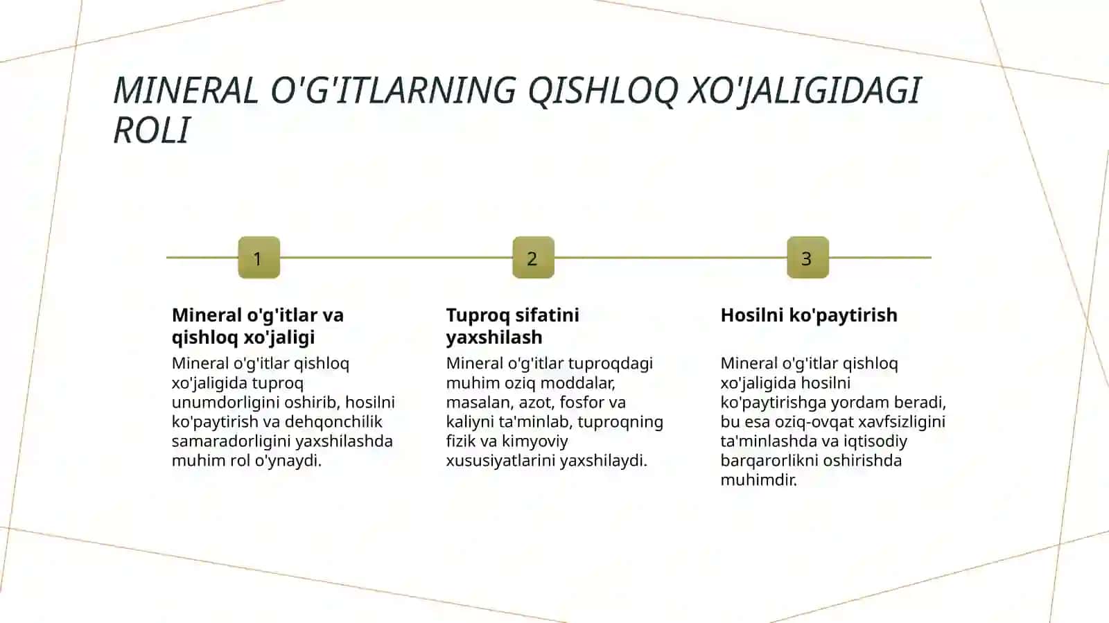 Mineral o'g'itlar haqida tushuncha. Azotli o'g'itlar 4