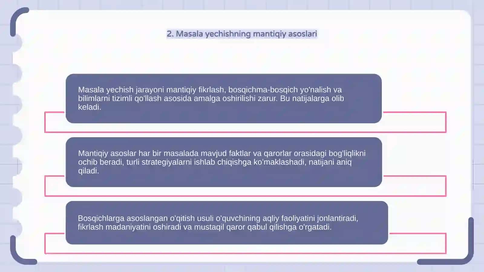 MASALA YECHISHGA O'RGATISH BOSQICHLARI VA UNING MANTIQIY ASOSI 4