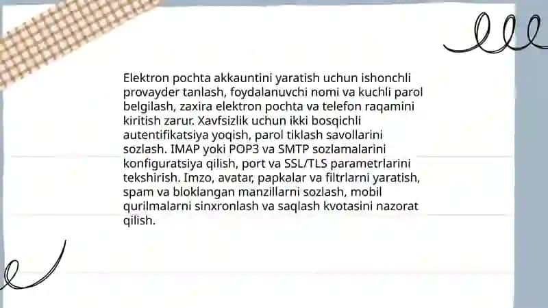 Elektron pochta asoslari va pochta xizmatlari tanlovi 4