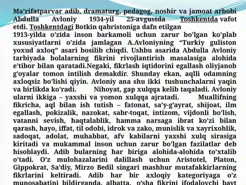Abdulla Avloniyning pedagogik qarashlari 4