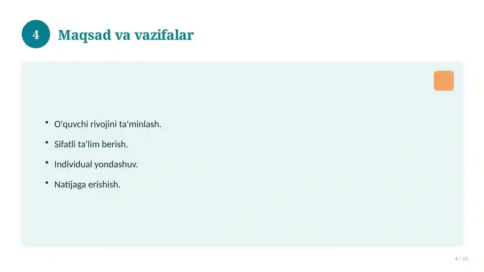 Pedagogika fanidan savol-javob 4
