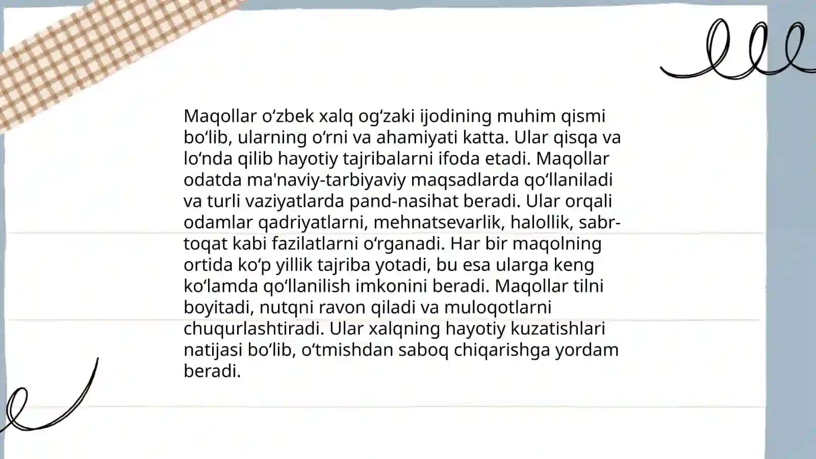 Maqollar, topishmoqlar, olqish va qargʻishlar tizimi 4