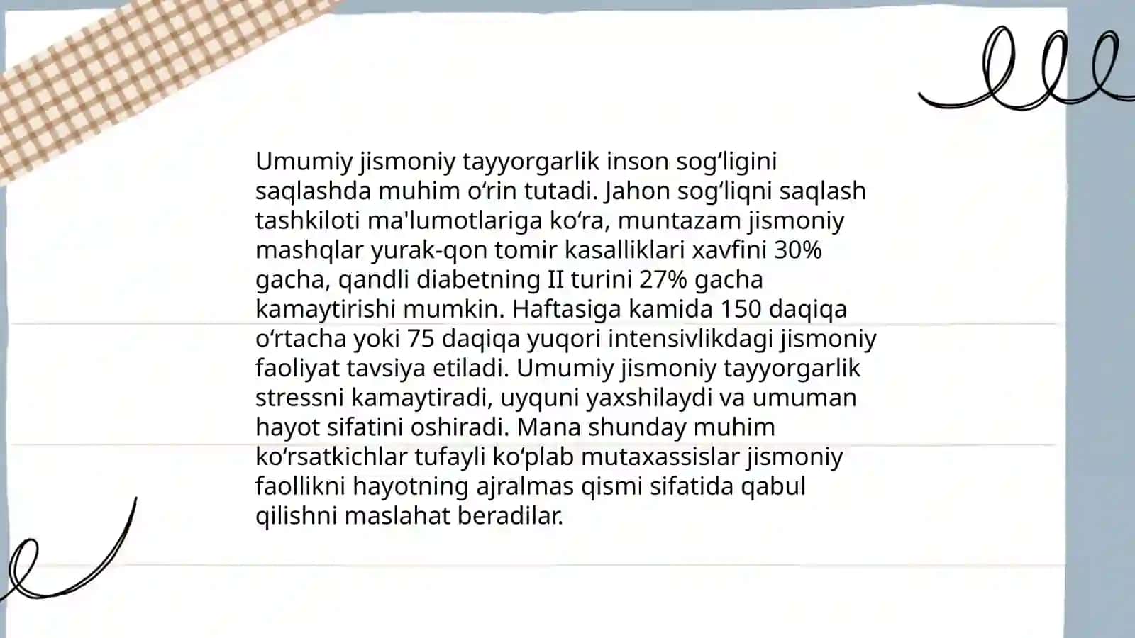 Mashqlar va jismoniy rivojlanish 4