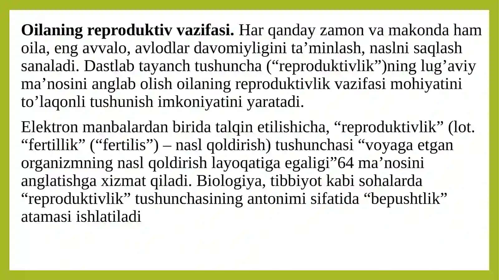 Oilaning vazifalari, tiplari va turlari 4