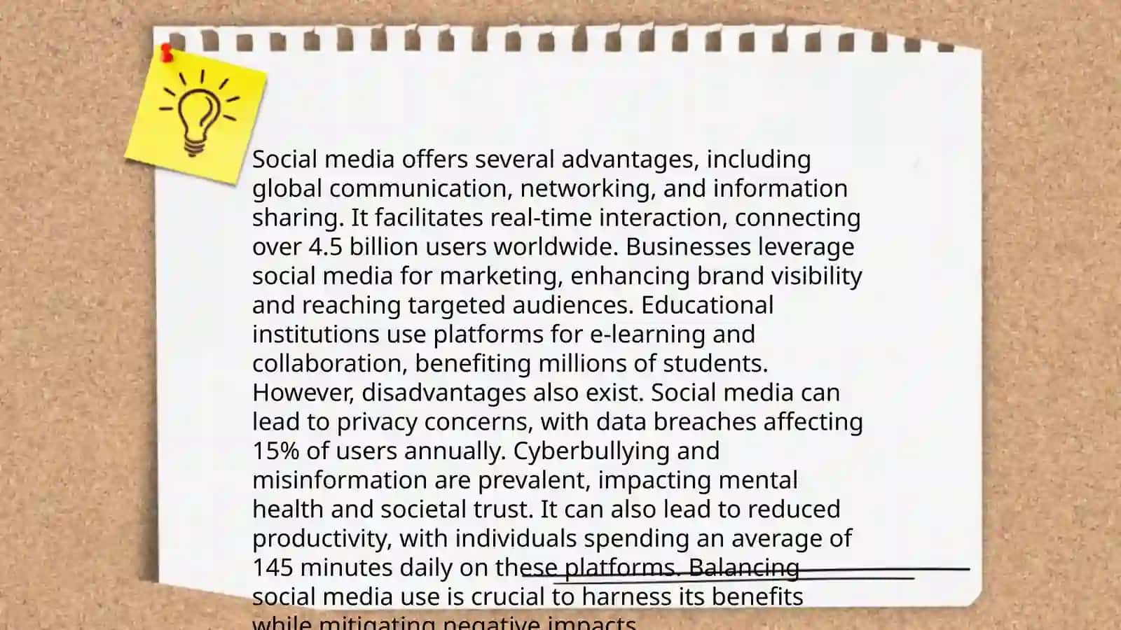 Advantages and disadvantages essey 4