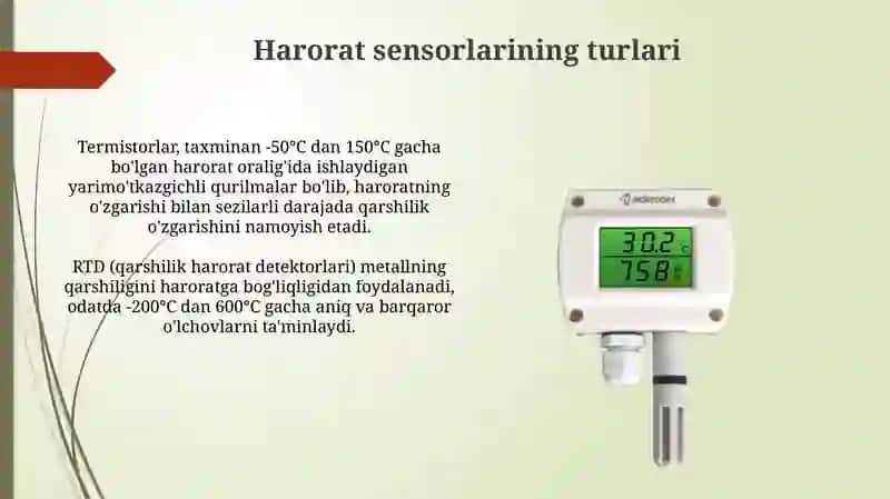 Harorat va namlik sensorlarining turlari 4
