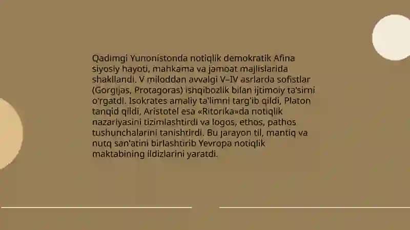 Notiqlik nazariyasining vujudga kelishi 4