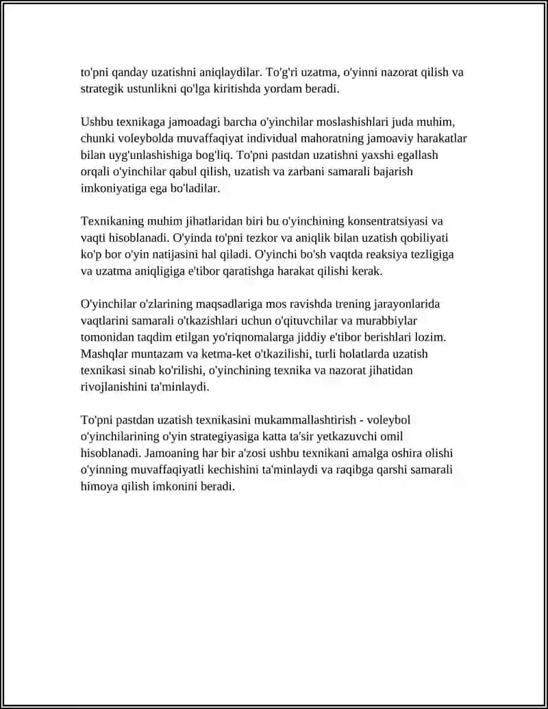 To'pni pastdan uzatish texnikasi 4