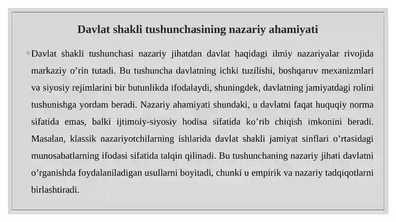 Davlat Shakli Tushunchasi 4