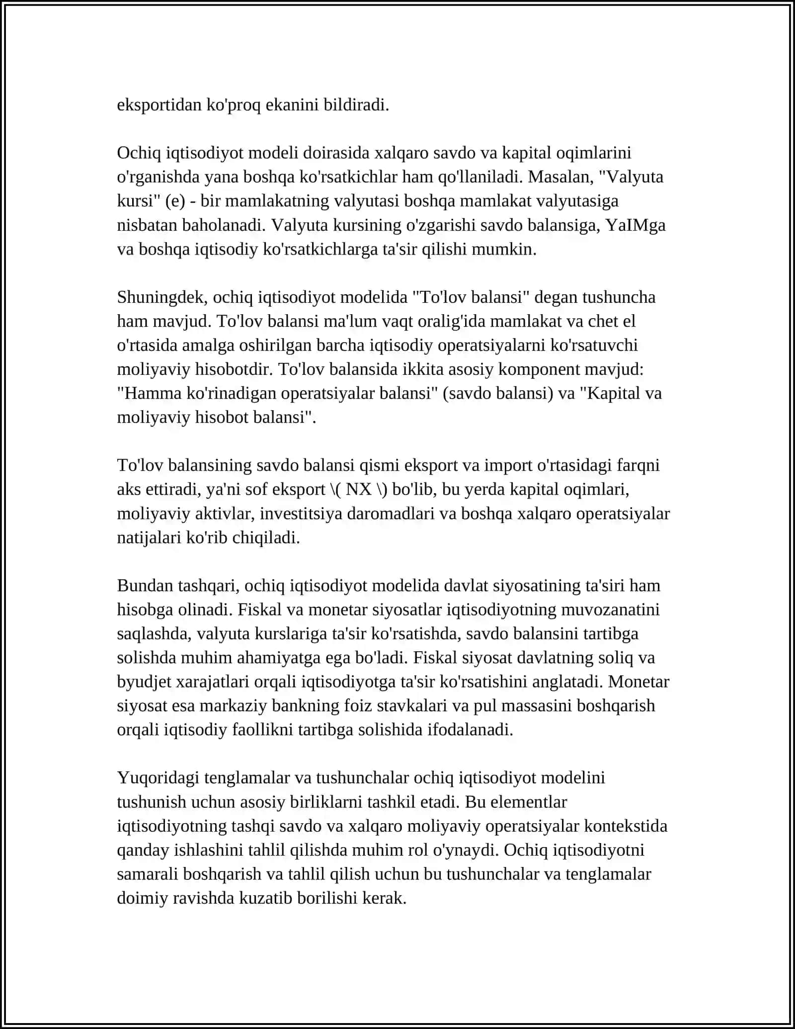 OCHIQ IQTISODIYOT MODELI 4