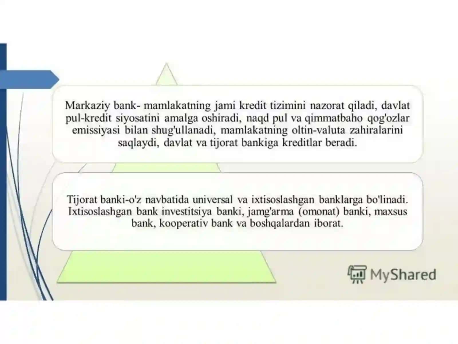 O'zbekiston Respublikasi bank tizimi va turlari. 4