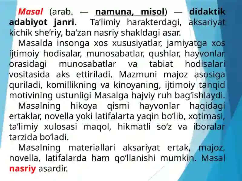 MASAL JANRIGA XOS MATNLAR USTIDA ISHLASH 4