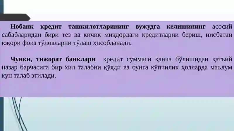 Нобанк молия-кредит муассасалари 4