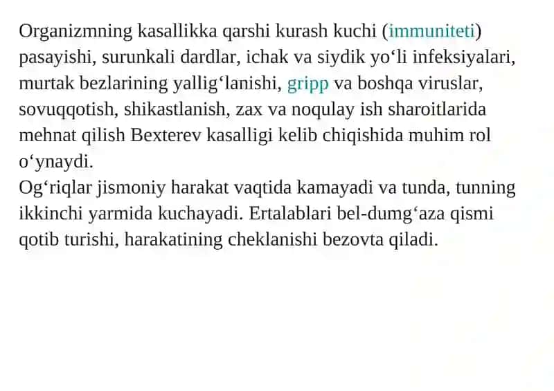 Bexterev kasalligi turlari, davolash usullari 4
