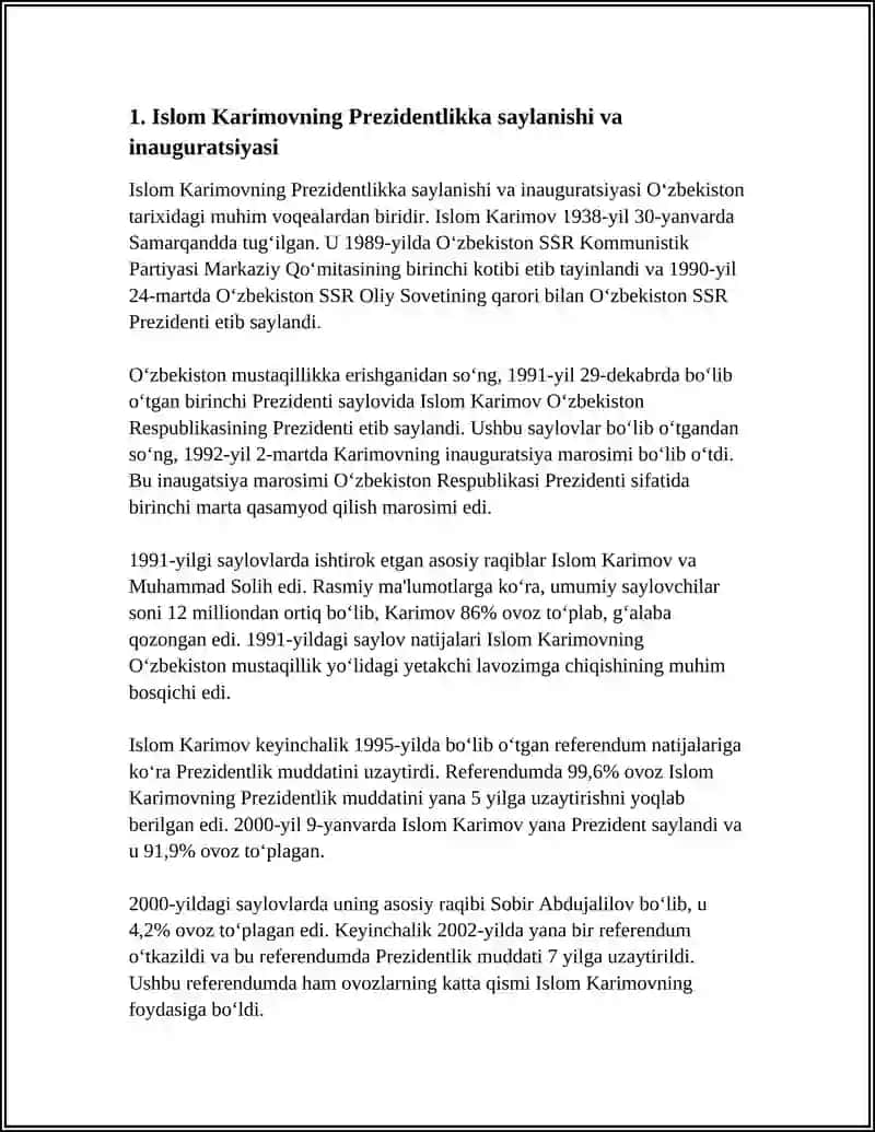 ISLOM KARIMOV - O'ZBEKISTON RESPUBLIKASI PREZIDENTI 4