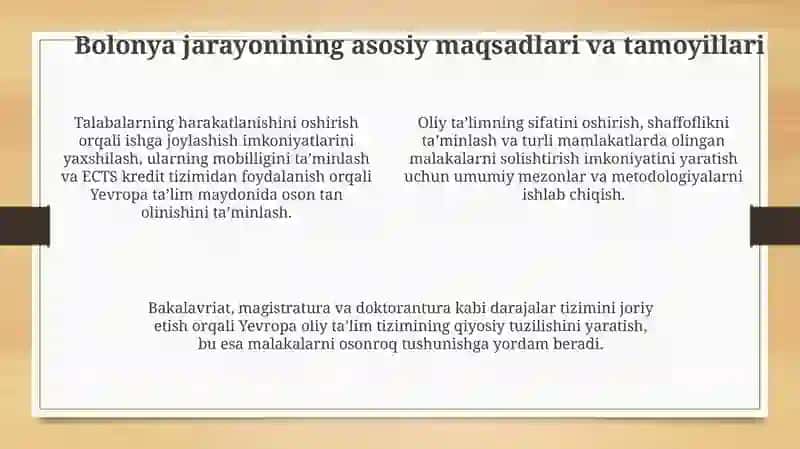 Oliy ta'lim va Bolonya jarayonlari 4