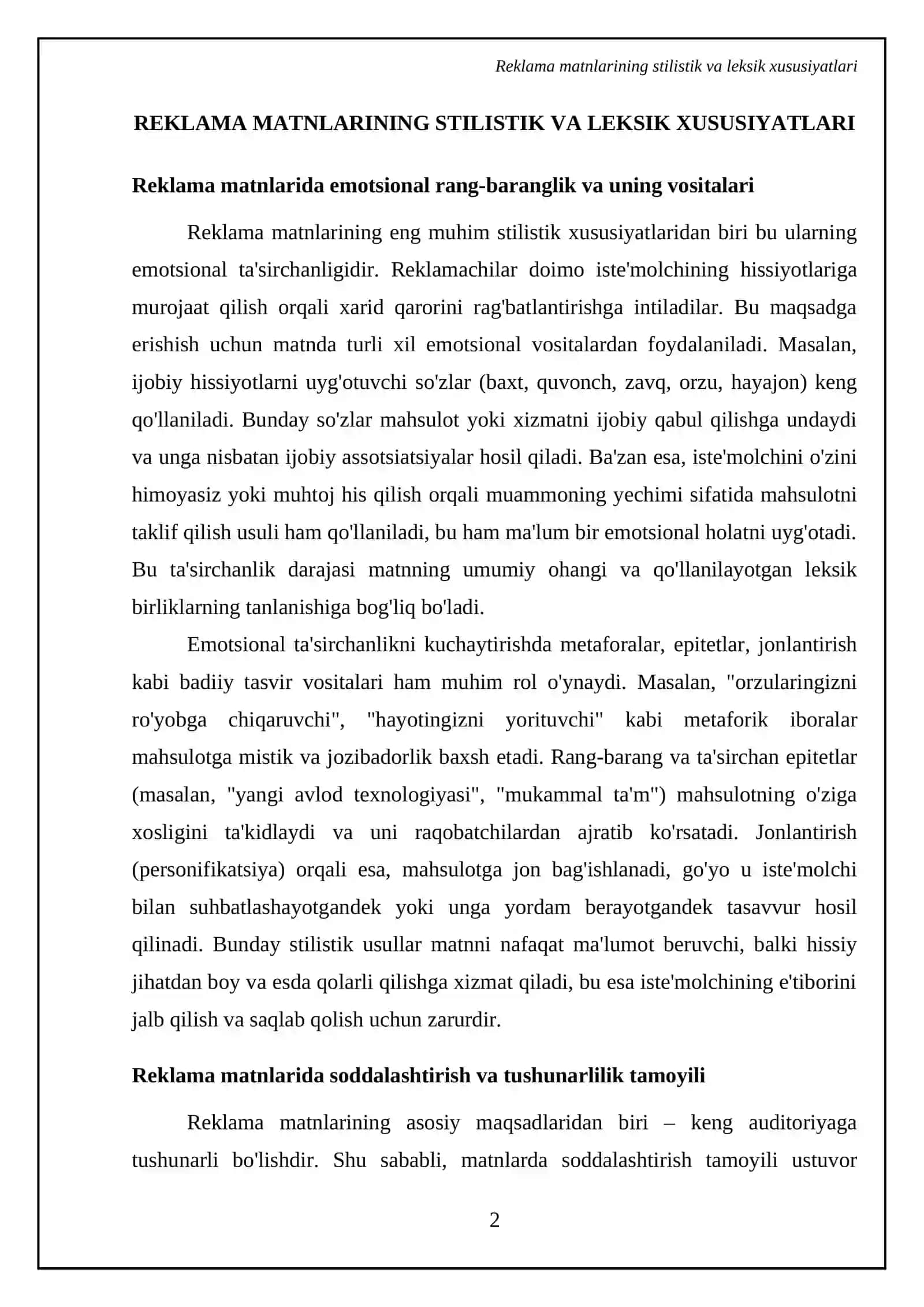 Reklama matnlarining til xususiyatlari 4