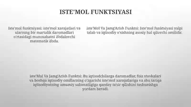 Iste'Mol Va Jamg‘Arish Funktsi 4