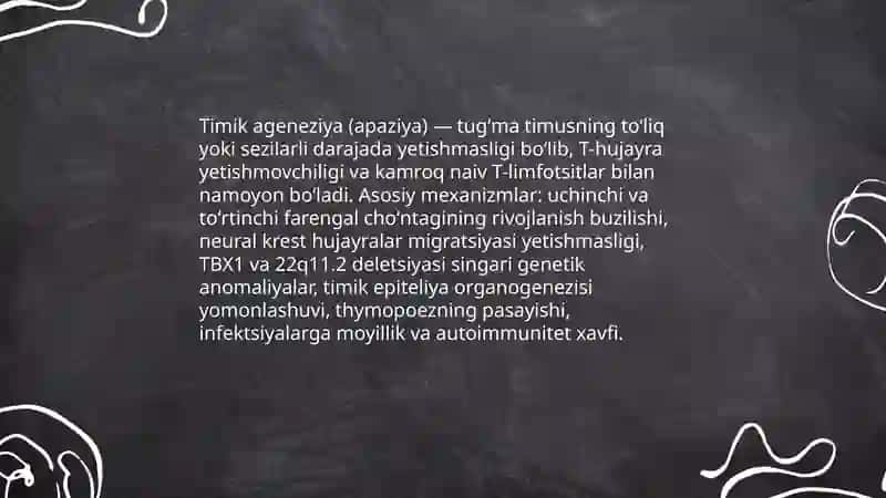 Timusning rivojlanish buzilishlari 4
