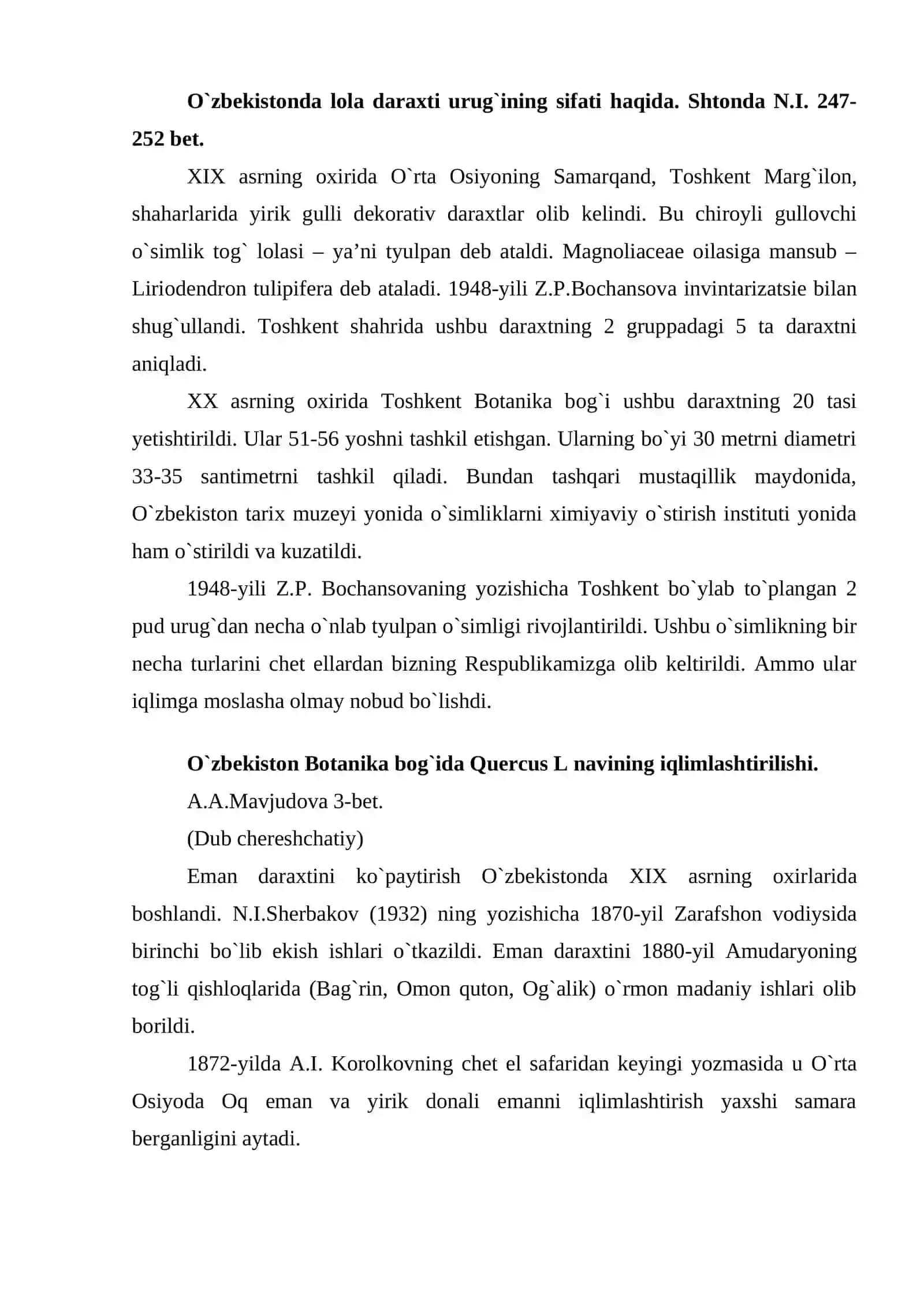 O`zbekistonda o`simliklarni introduksiya qilish tarixi 4