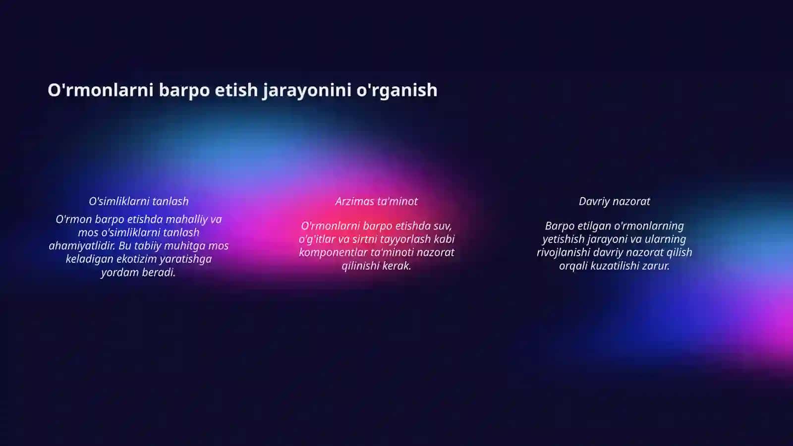 Grek yong'og'i madaniy o'rmonlarini barpo etish 4