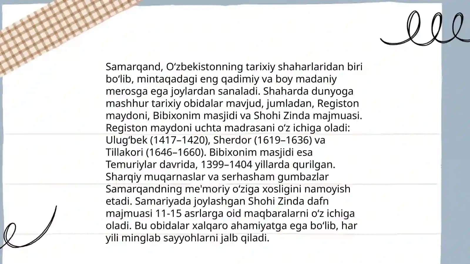 Amir Temur davridagi madaniy hayot 4