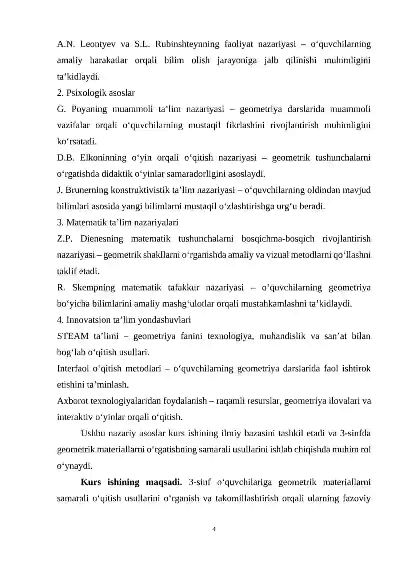 3-SINFDA GEOMETRIK MATERIALNI O‘RGATISH USULLARI 4