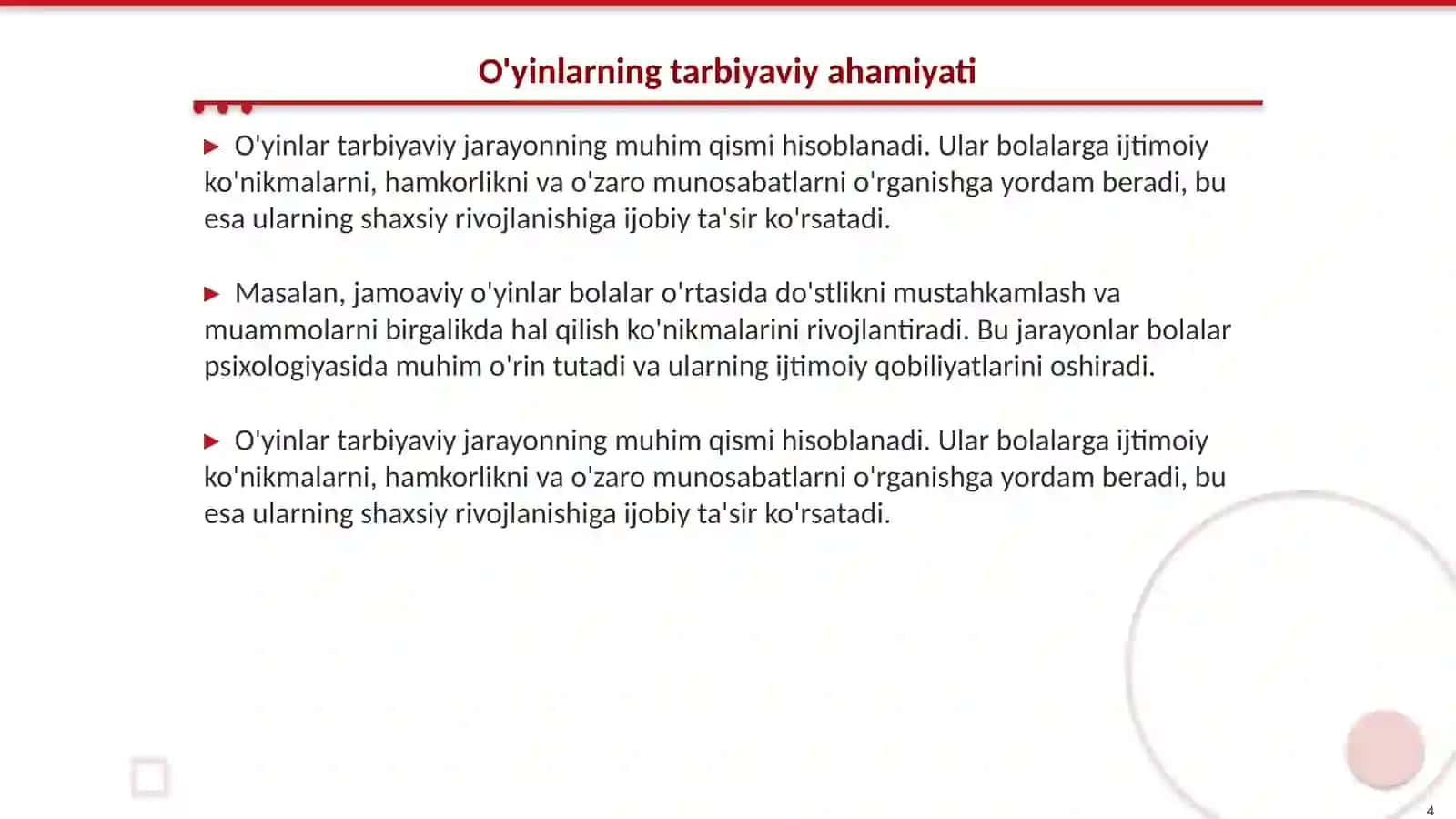 O'yin orqali aql va qalb tarbiyasi 4