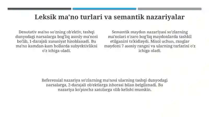 Leksik ma’no va tushuncha haqidagi qarashlar 4