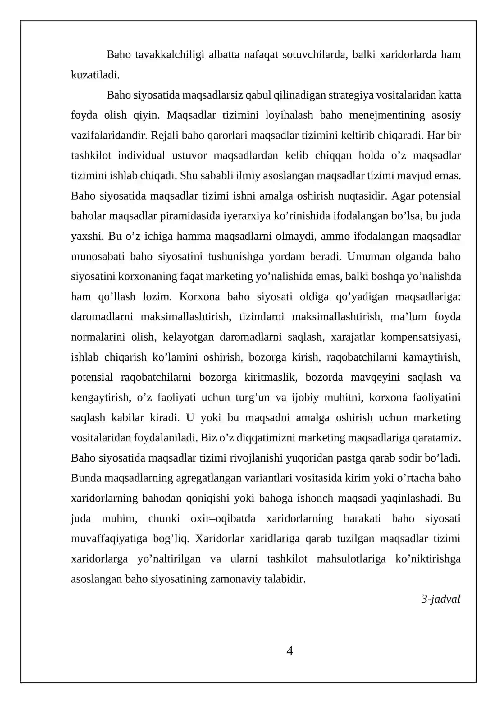 Korxonaning baho siyosati 4