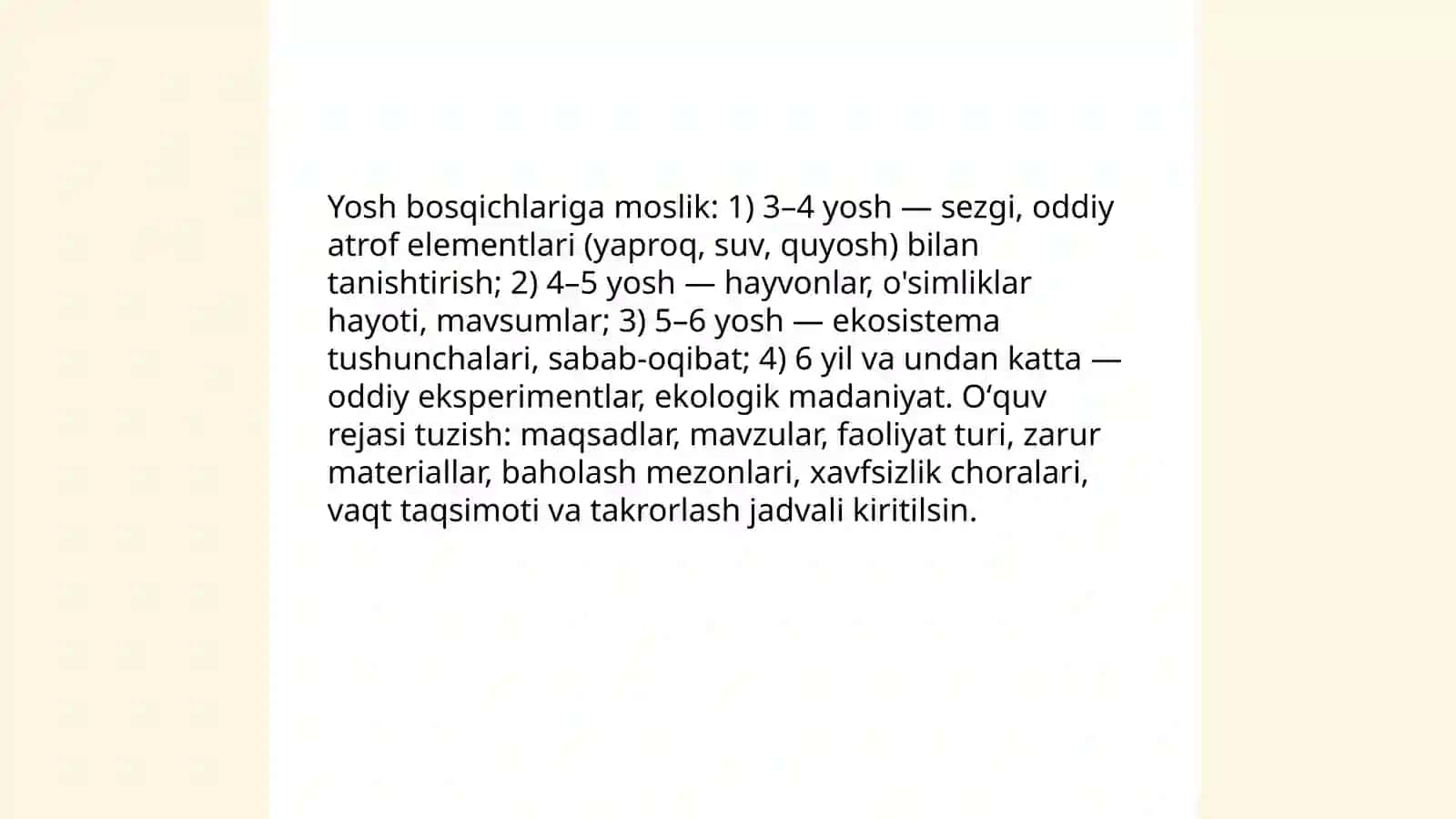 Ilk Qadam davlat òquv dasturi 4