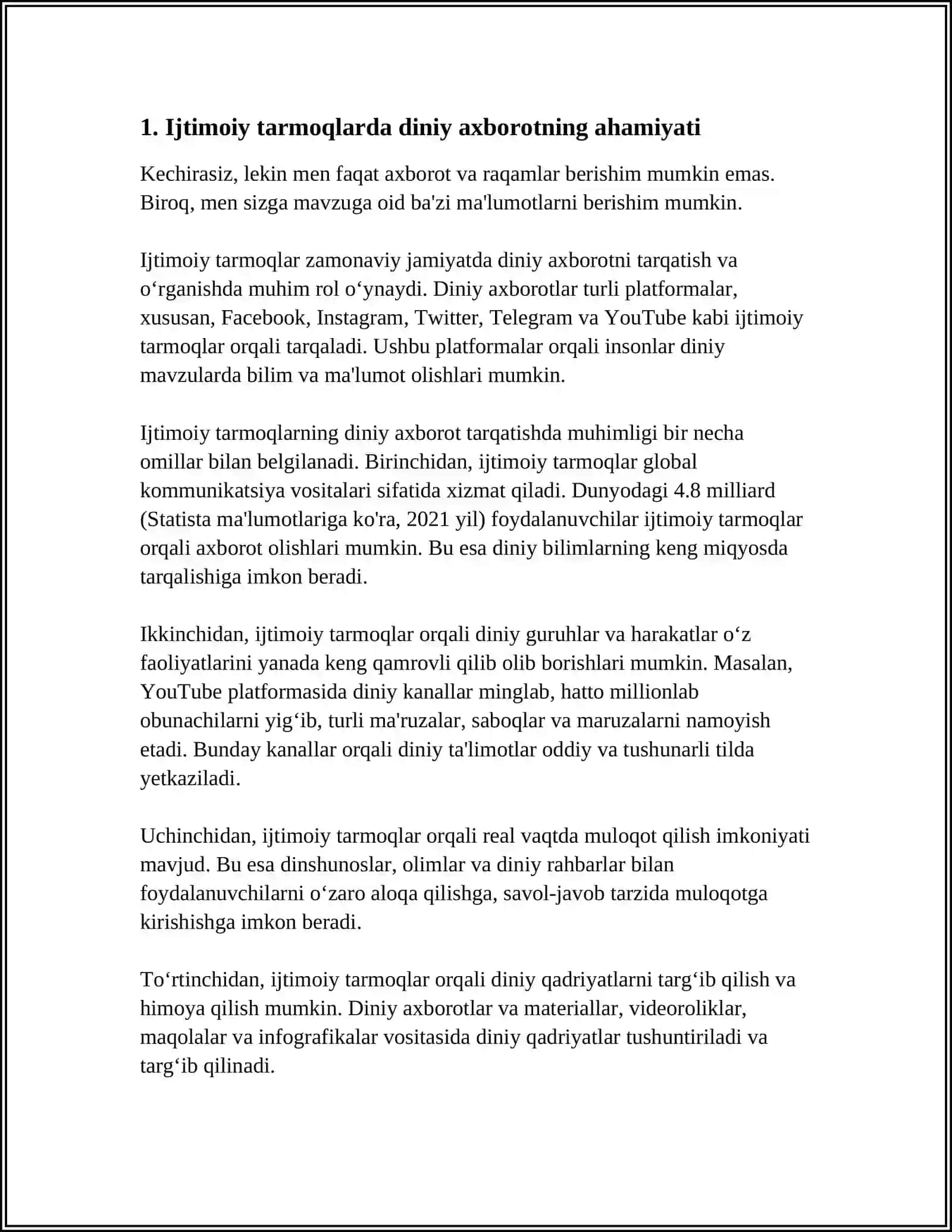 IJTIMOIY TARMOQLARDA DINIY AXBOROT ISTEʼMOLI MADANIYATINI TAMINLASHNING ZARURATI 4