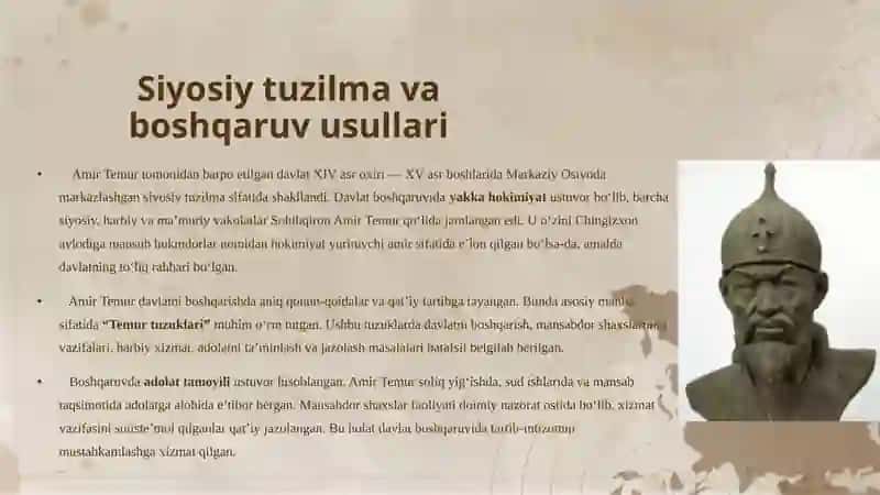 Amir Temur davlati bilano'rta asrlarda Amerika ni taqqoslash 4