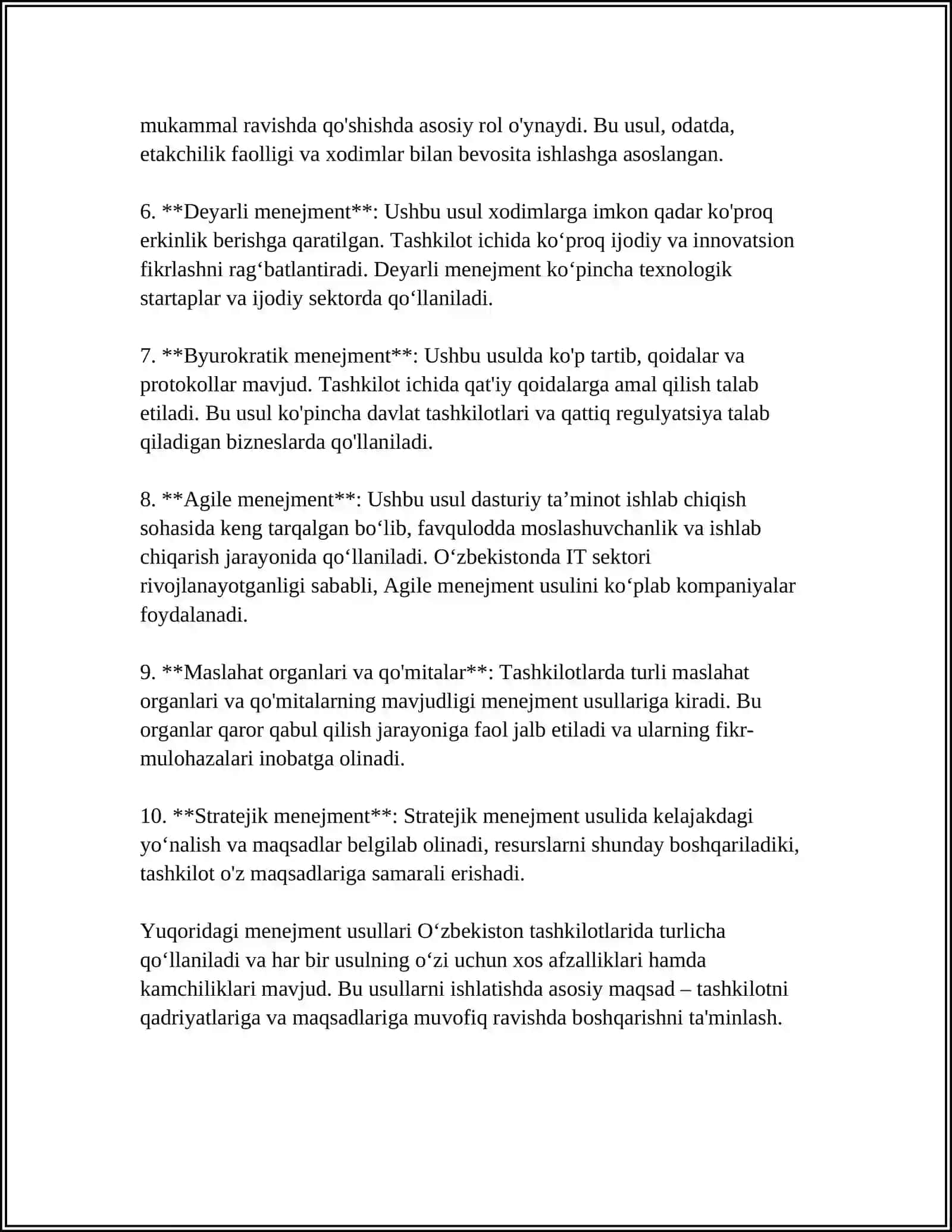 Tashkilotlarda menejment usullari 4