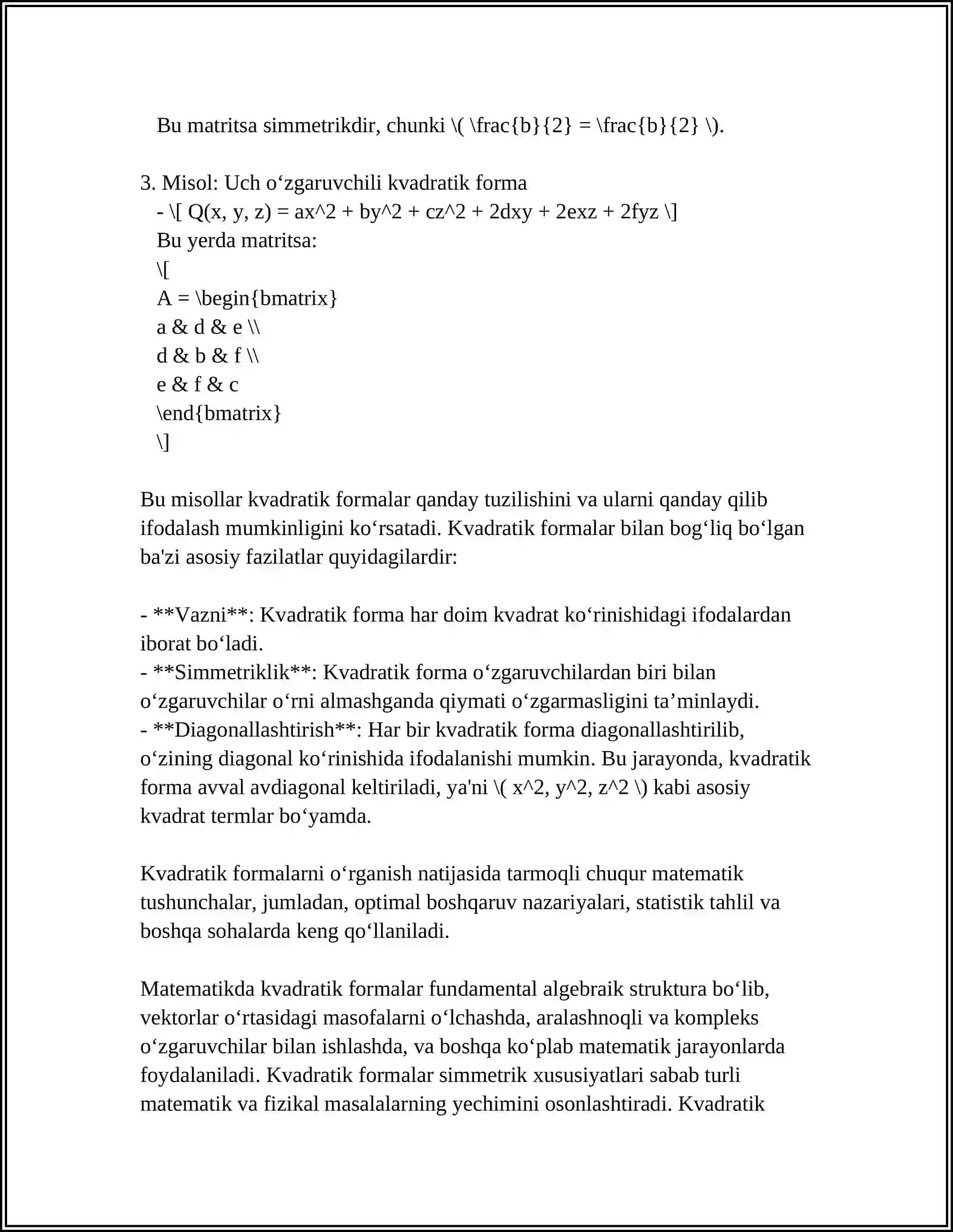 MATEMATIKADA KVADRATIK FORMALAR 4