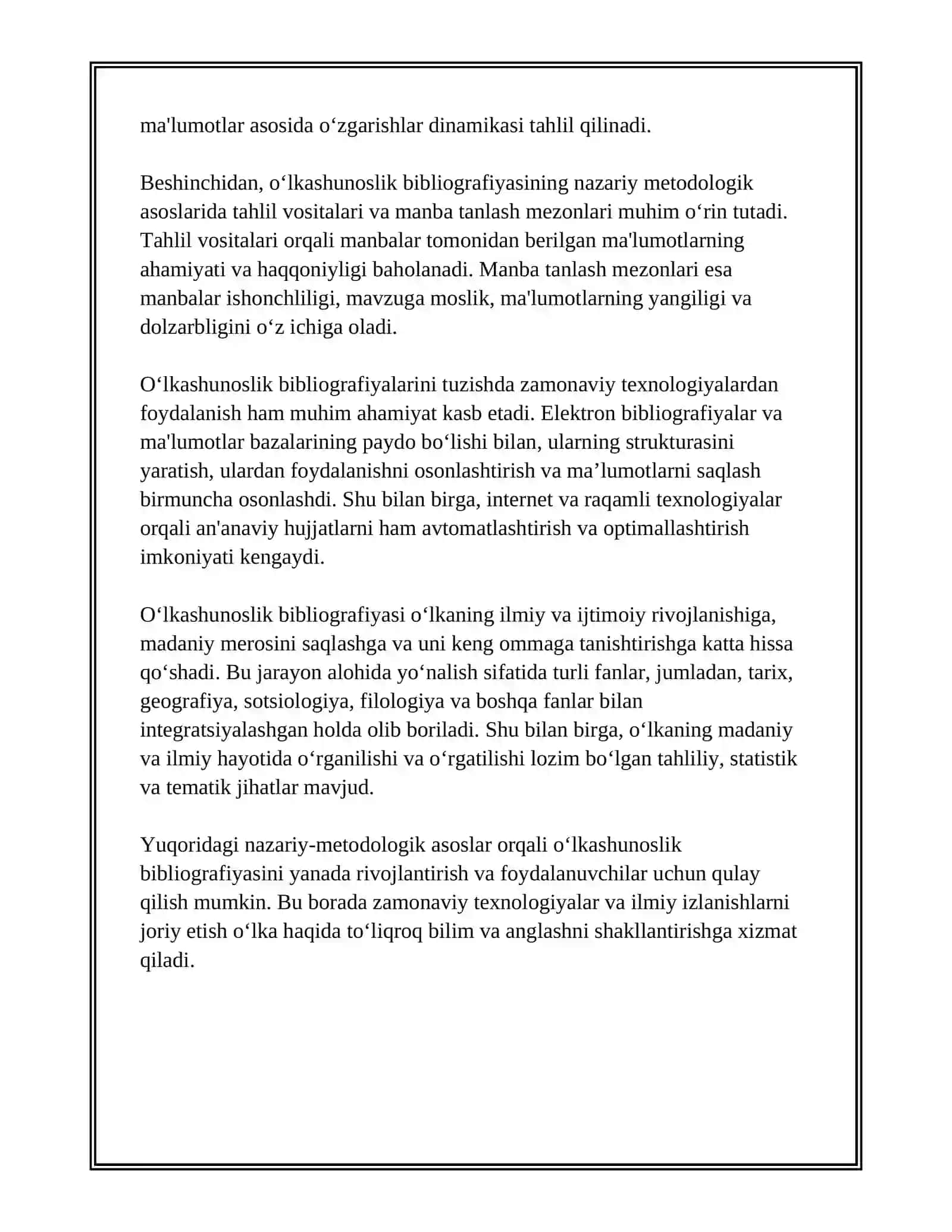 O`LKASHUNOSLIK BIBLIOGRAFIYASI 4