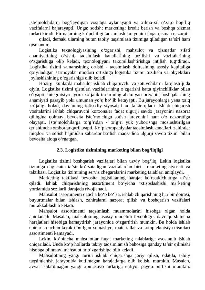 Logistikaning asosiy holati va tamoyillari 4
