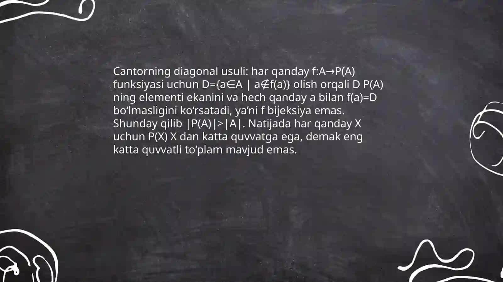 Eng katta quvvatli to'plamning mavjudmasligi 4