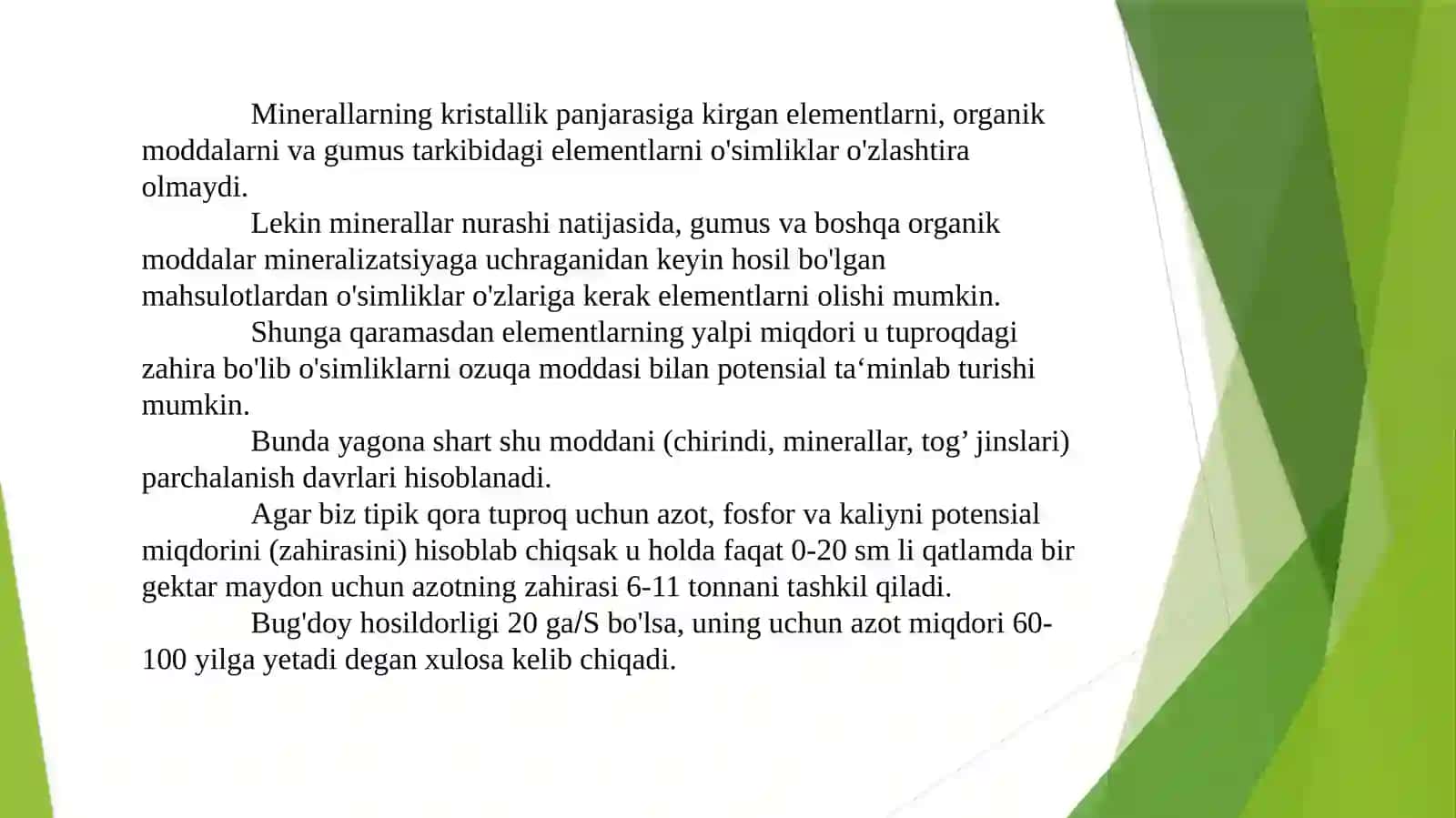 Kaliyning miqdori tuproqda 4