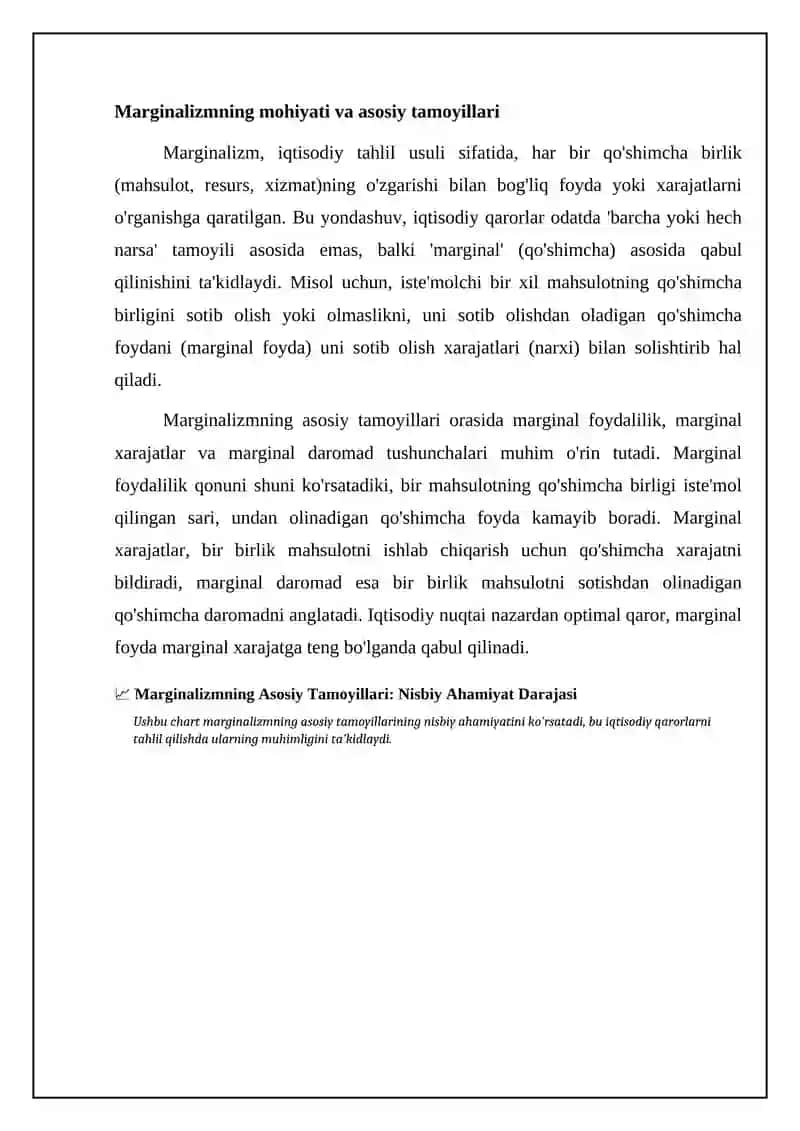 Marginalizm va Neoklassik Iqtisodiyot: Asosiy Tushunchalar va Tamoyillar 4