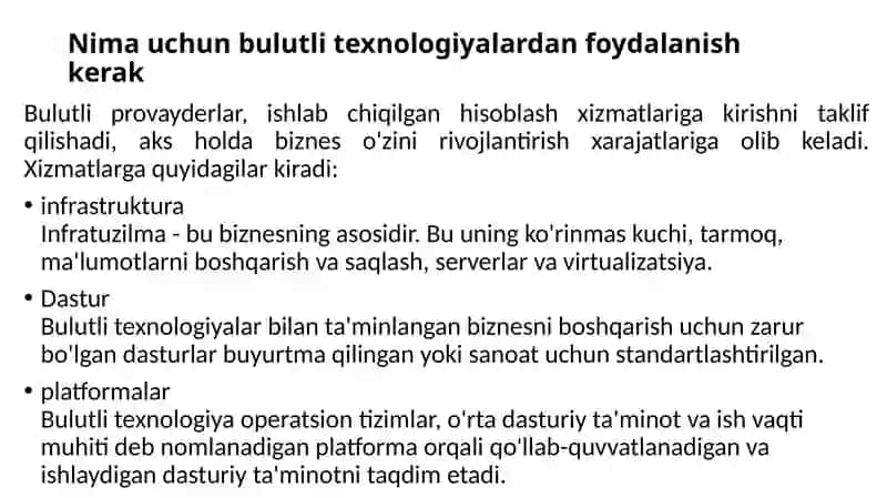 Bulutli texnologiyalar va ular bilan ishlash 4
