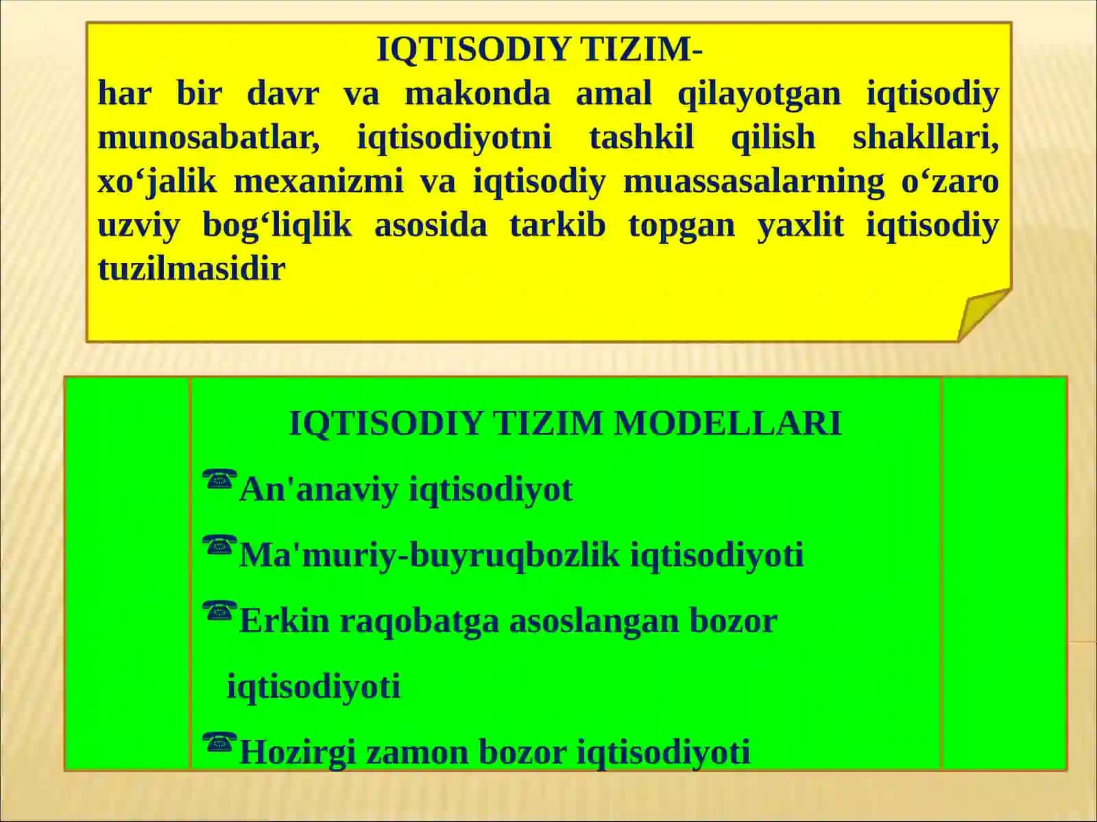 MULKChILIK MUNOSABATLARI. TOVAR IShLABChIQARISh VA PUL 4