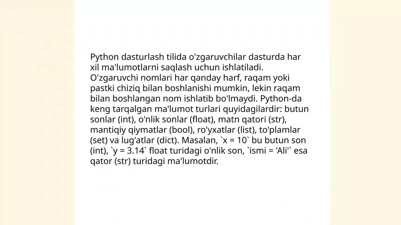 Pythonda for va while dan foydalanish 4