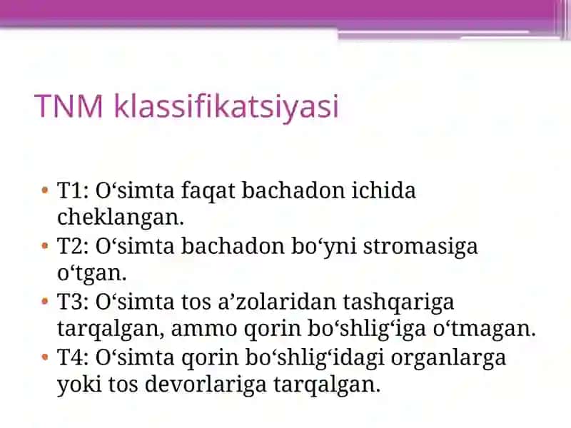Bachadon va bachadon boʻyni saratoni 4